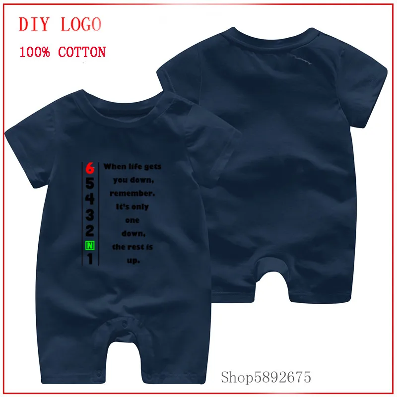 Printed with 1N23456 one down rest up black logo newly One-Piece 100% Pure cottons and comfortable clothes New born baby Rompers |