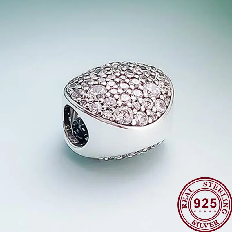 

100% 925 Sterling Silver Bead New Style With Curved Crystal Beads Fit Pandora Women Bracelet & Necklace Diy Jewelry
