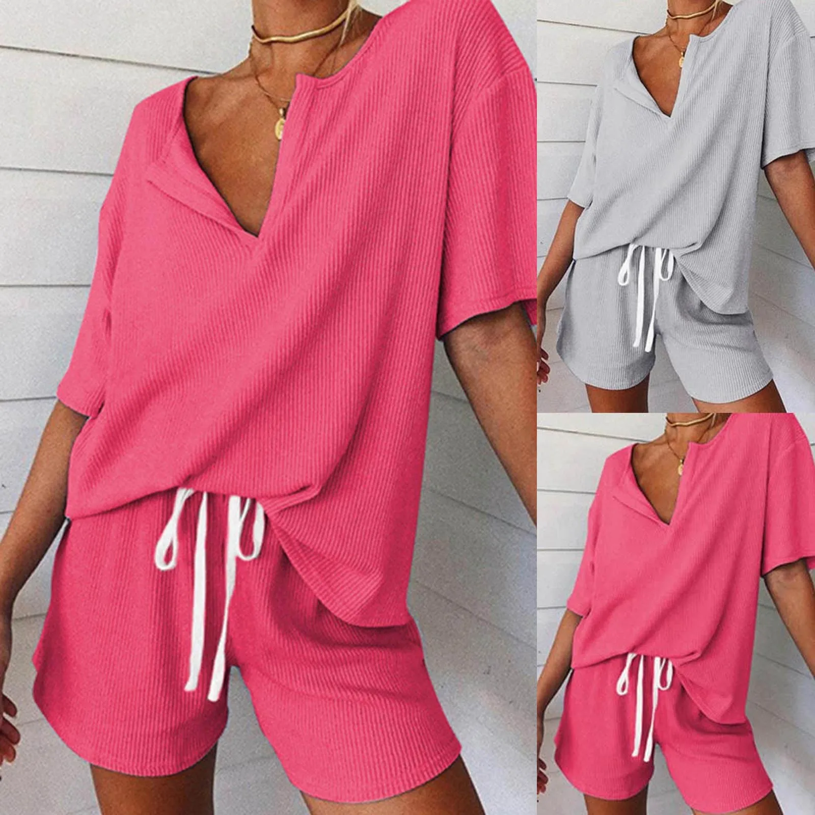 

Women's Sleepwear Short Set Pajamas for Women Pajama Set Sweet Soft Comfortable Short Sleeve T Shirts & Shorts Summer Pijama
