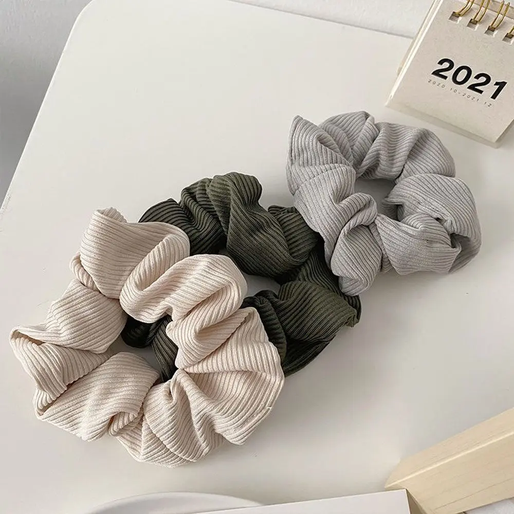 

New Women Soft Warm Knitted Hair Ties Elastic Hairband Ponytail Holders