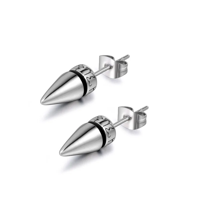 

Lovers Stud Earrings Retro Bullet Titanium Steel Stud Earrings Personality Men Hip Hop Party Jewelry Rap Rock Accessories
