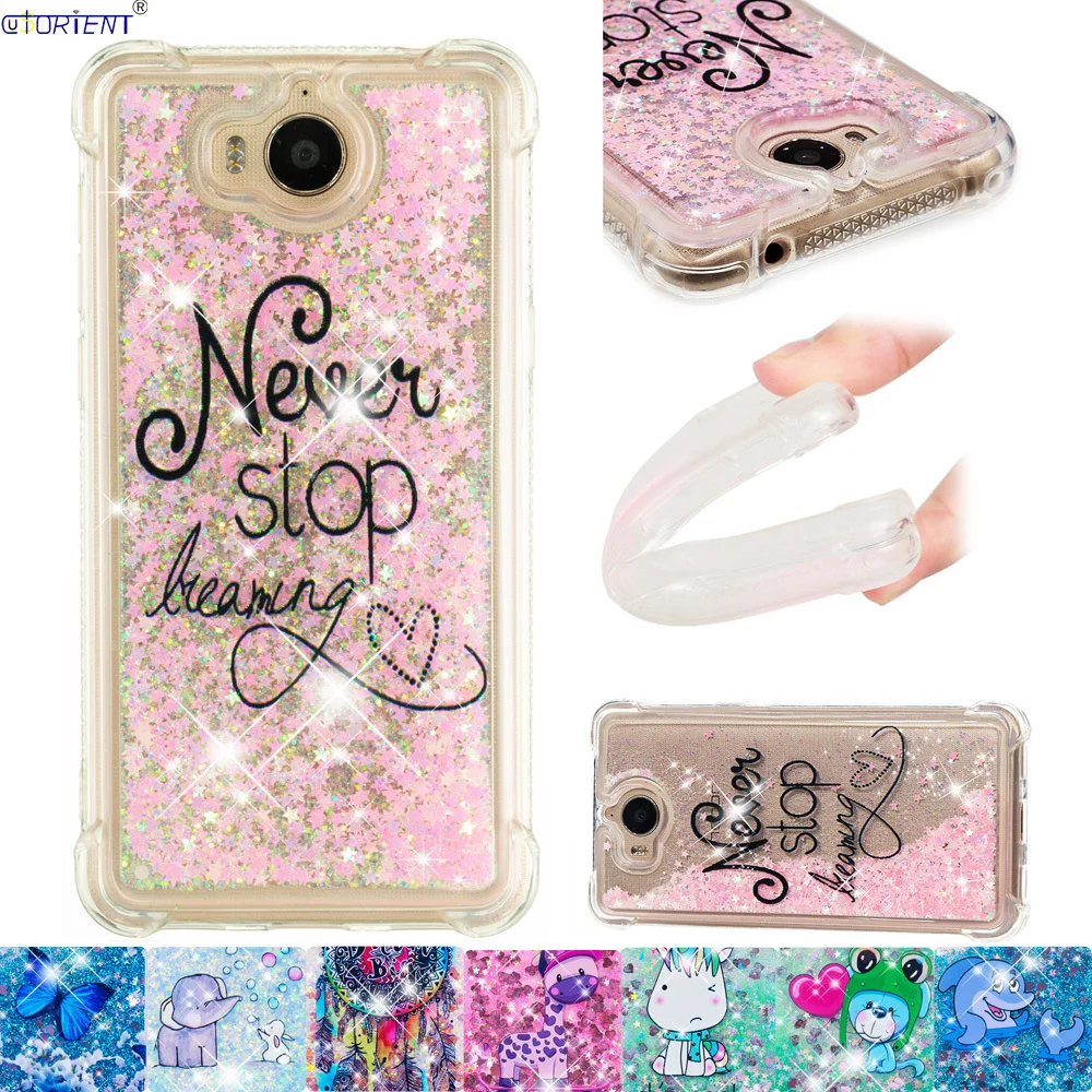 Милый чехол для huawei Y5 Y6 2017 Nova Young Bling с изображениями искрящихся влажным блеском