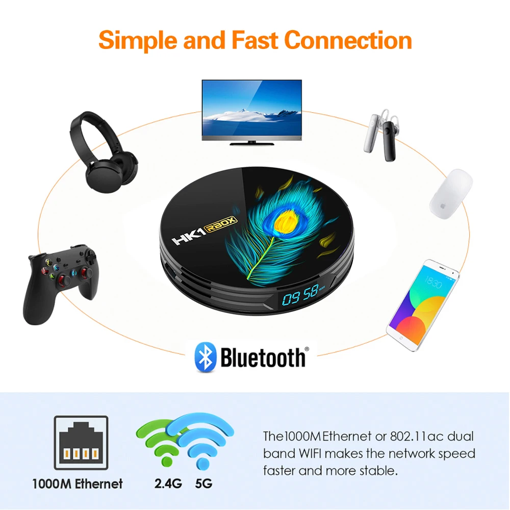 HK1 RBOX R3 RK3566 Android 11 0 ТВ приставка G52 2EE 4 ГБ/8 ГБ 32 ГБ/64 Гб 2 4G/5 8G WiFi 8K30FPS HD H.265 BT4.0