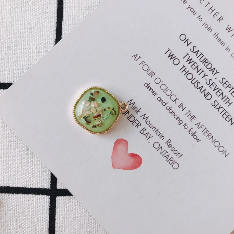 

DIY accessories wholesale transparent acrylic gold foil dried flowers eternal flowers oval patch earrings accessories