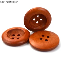 50pcs 25mm natural wood button botones decorativos sewing assorted 4 holes buttons craft sewing round button