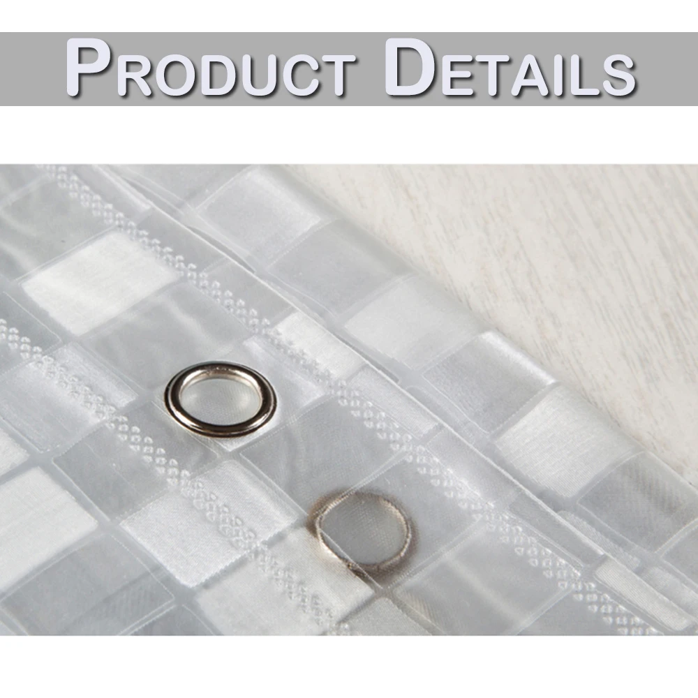 1 Panl Bathing Waterproof PVC Bathroom Hooks Shower Curtains 3D Curtain with | Дом и сад