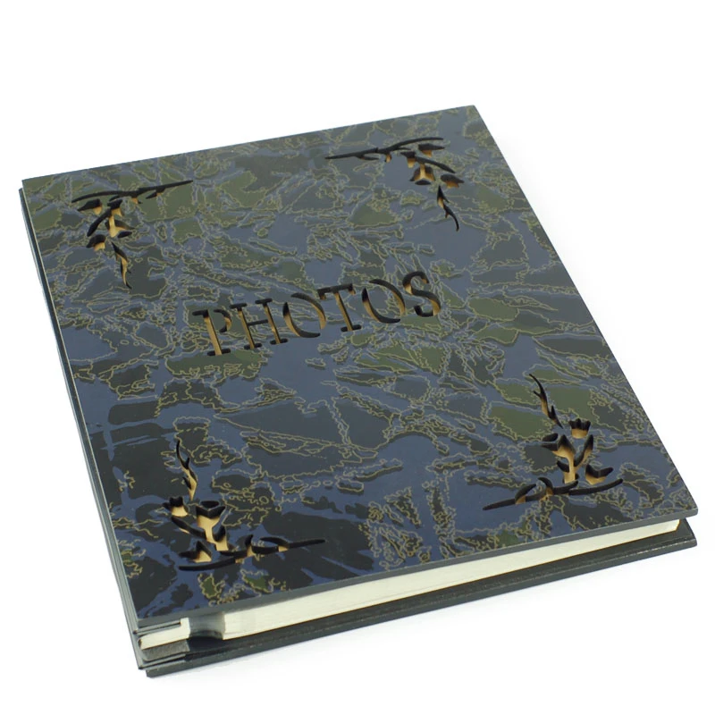 

High-Grade GOOD LUCK Engraved Photo Album Handmade DIY Self-Adhesive Scrapbook Baby Growth Record Book Family Photo Collection