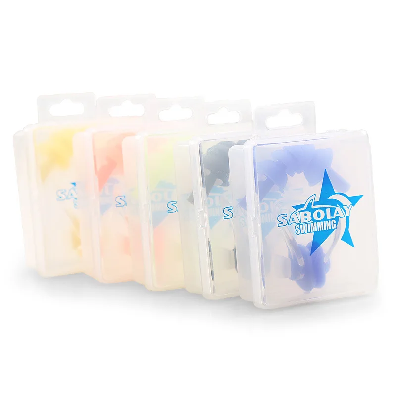

Silicone Box Nose Clip Earplug Set Swimming Suit Children Adult Waterproof Earplug Nose Clip