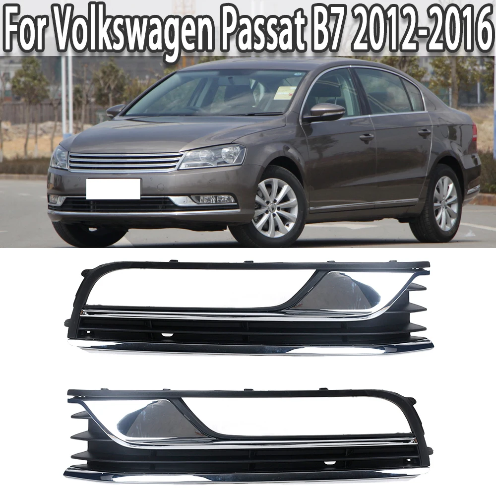 

K-Car Front Bumper Fog Light Lamp Radiator Grills Cover 3AD853665 3AD853666 For VW Volkswagen Passat B7 2012 2013 2014 2015 2016
