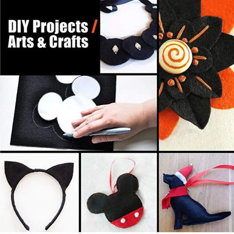 

Black Felt Fabric Adhesive Sheets with Sticky Glue Back for Art & Crafts P9YF