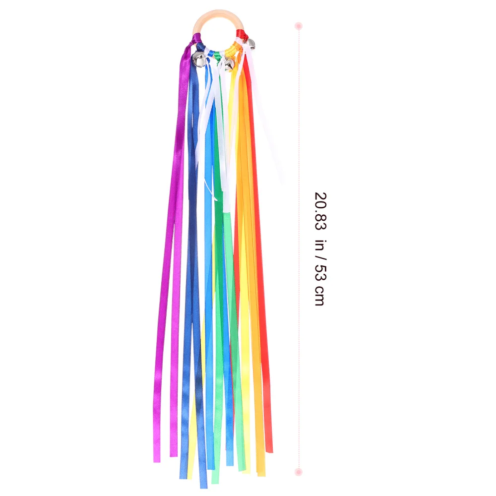 

TOYANDONA 2pcs Children's Rainbow Streamers Baby Sensory Toys Rainbow Ribbons with Bells for Baby Playing