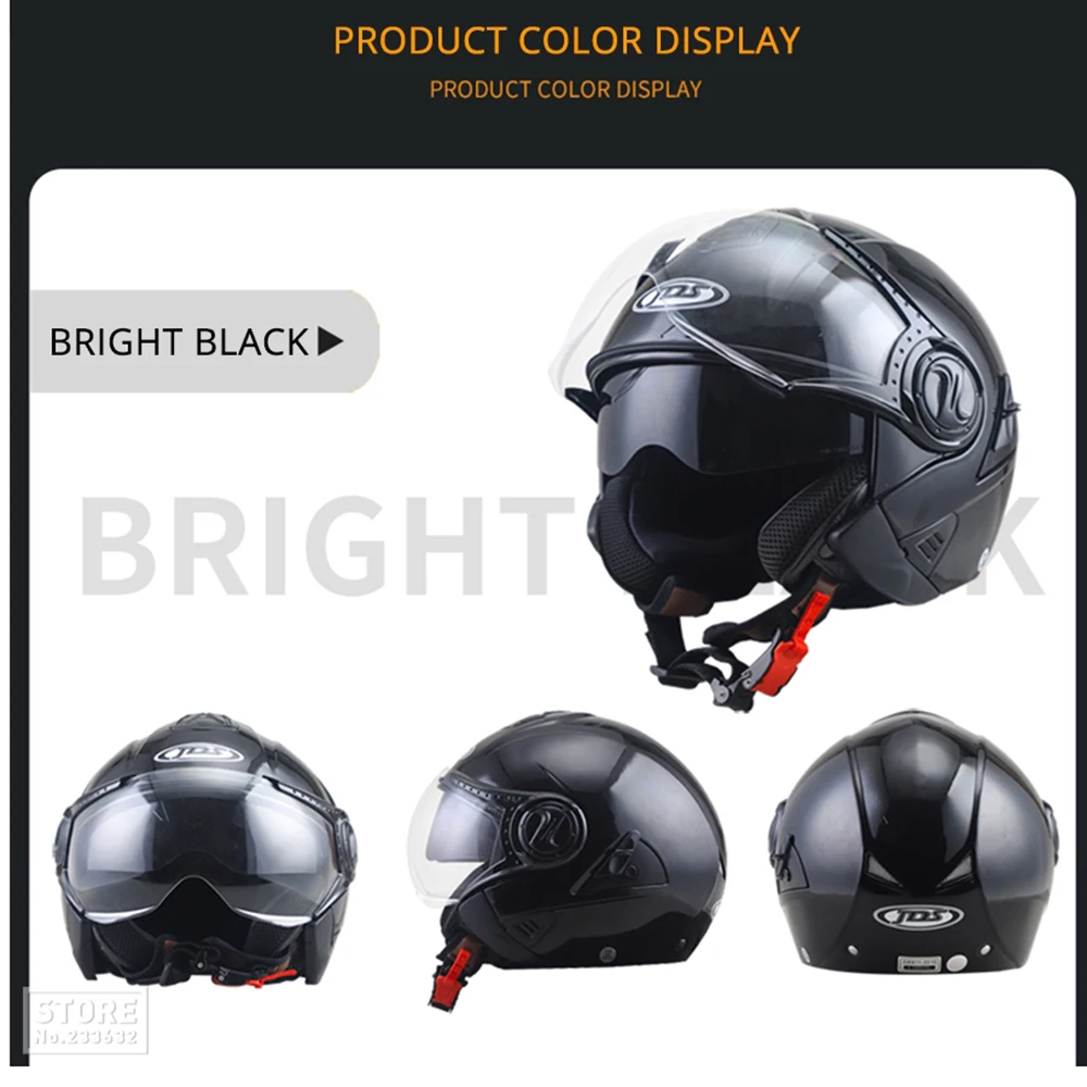 Мотоциклетный шлем с двойными линзами Casco Moto открытым лицом для скутера
