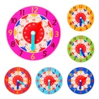 Деревянные часы с распознаванием пазлов время познания красочные часы Монтессори игрушки подарок для детей дошкольное раннее образование