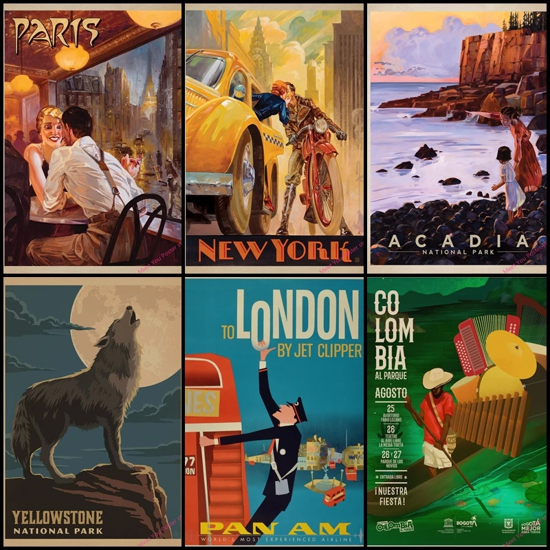 Купите три для того чтобы отправить один London/Paris/Рим/Нью-Йорк/Acadia Пейзаж Плакат в