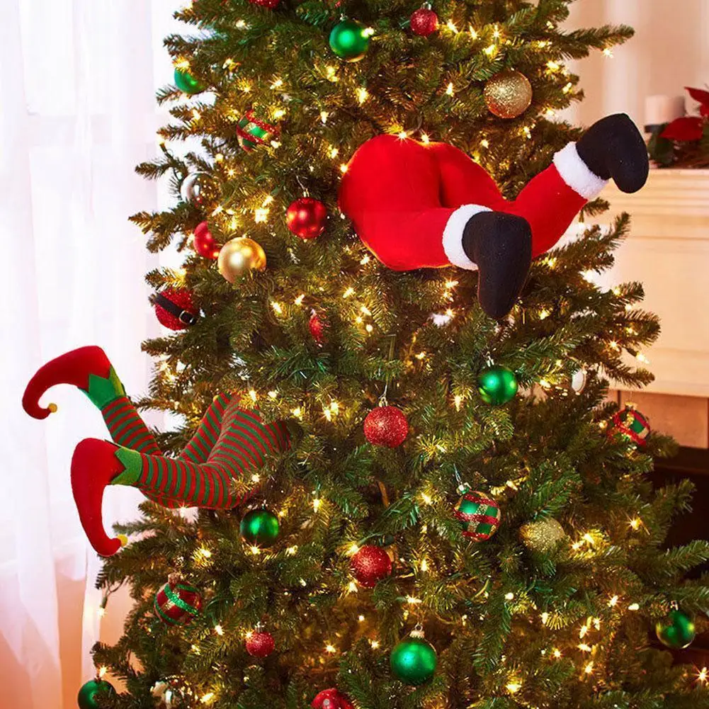 

1pc Santa Claus Leg Pendant Home Decoration Ornaments Party Tree Decoration Old Leg Window Prosthetic Man Christmas Door Ga H0c3