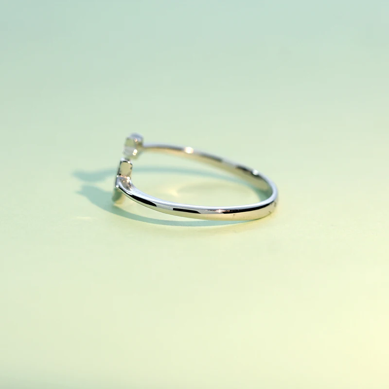 Trustdavis Настоящее серебро 925 пробы модные милые звезды CZ Открытые Кольца Размер 5 6 7