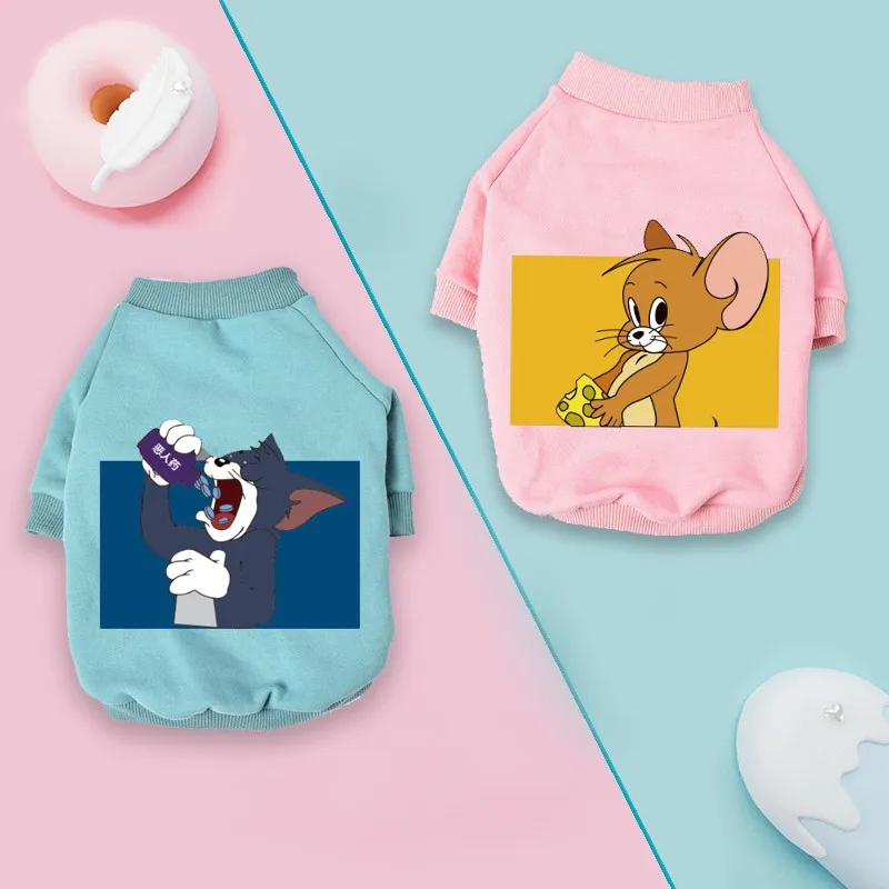 Мультяшная Одежда для собак зимние толстовки пальто милые рождественские куртки