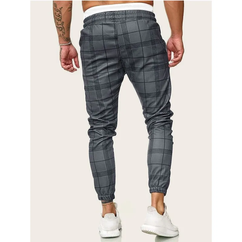 Брюки мужские спортивные в полоску облегающие штаны с эластичным поясом для