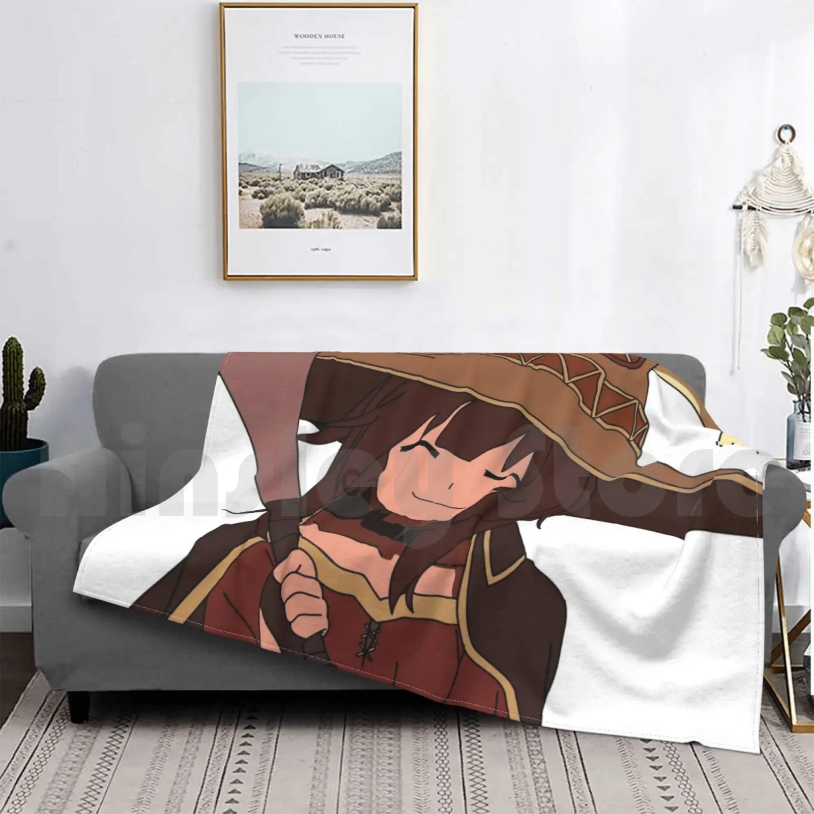Одеяло Megumin для дивана-кровати путешествий аниме Hunter X графический дизайн милый