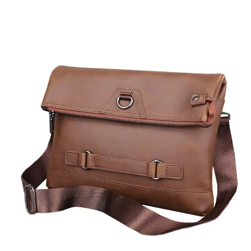 Искусственная кожа Crazy Horse дизайнерская сумка Мужская большая емкость Новый