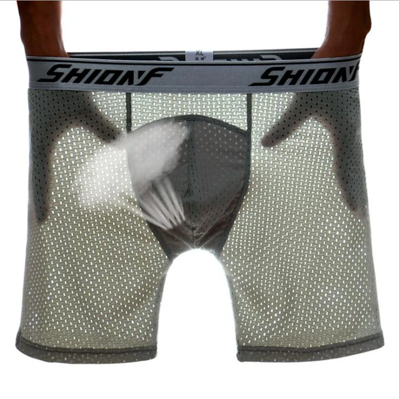 Боксеры мужские сетчатые большого размера х/б синие/красные 1111|Мужские трусы