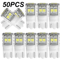 50x t10 w5w ceramics led waterproof wedge licence plate lights wy5w turn side lamp car reading dome light auto parking bulb 12v