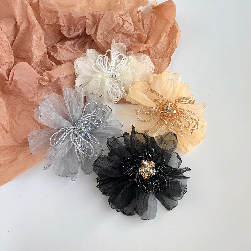 

Summer Sweet Hairpin Female Clip Headdress Large Flower Rhinestone Hair Accessories Spring Hair Clips for Women Girls Headwear