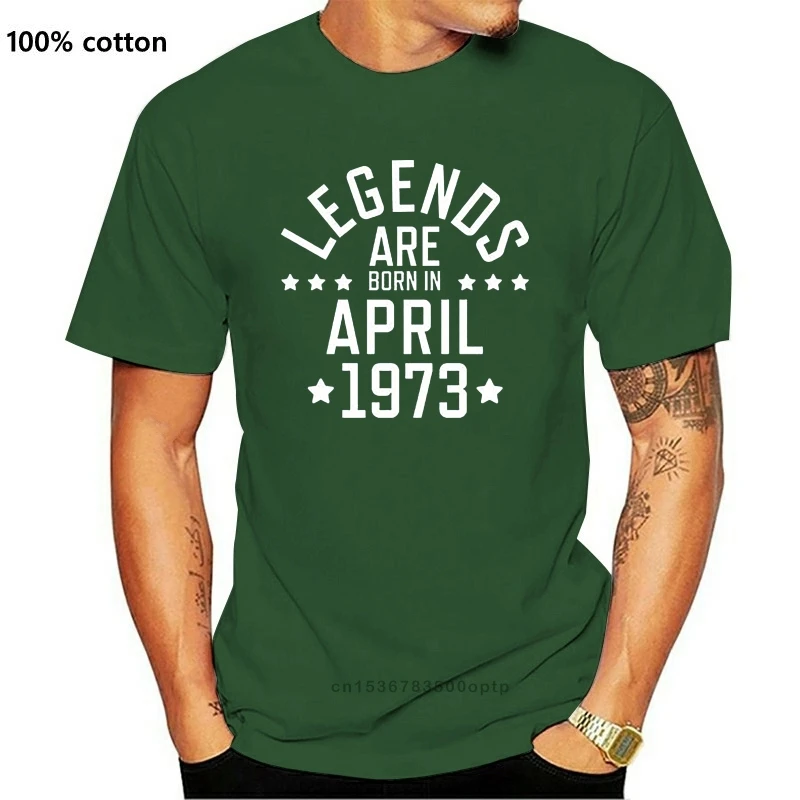 

New 2021est Legends Are Born April 1973 T-Shirt For Mens Famous Streetwear Comical Boy Girl Tshirts Short Sleeve Hip Hop