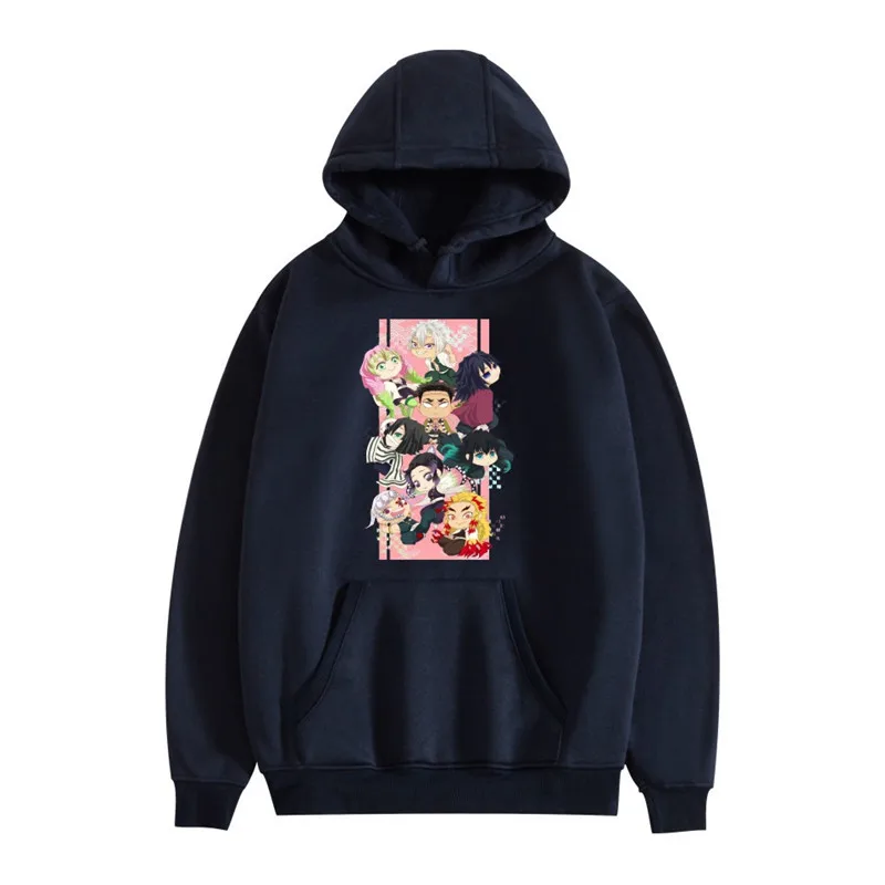 

Japanese Anime Demon Slayer Hoodie Pullover Sweatshirt Kawaii Tanjiro Kamado Graphic Hoodies Kimetsu No Yaiba Hoody Male Female