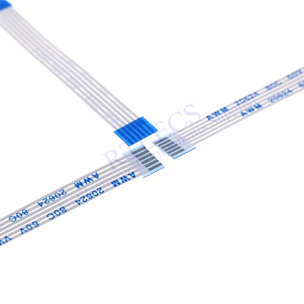10 шт. Гибкий плоский кабель FFC 6-контактный шаг 1 0 мм Шаг одинаковые концы длина 60 80