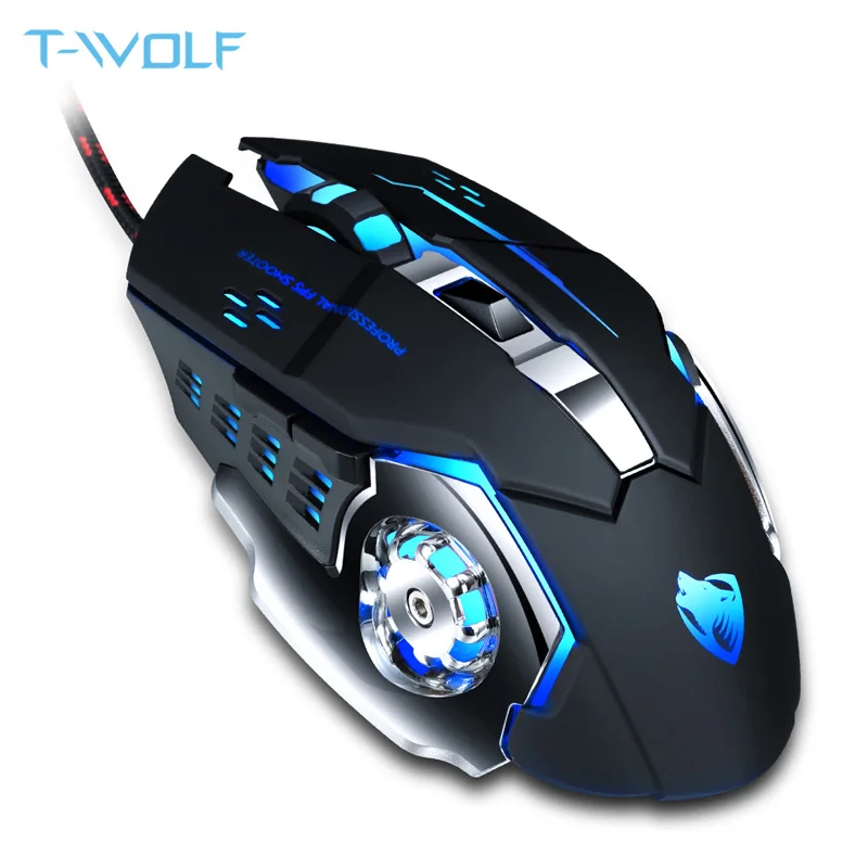 

USB-мышь компьютерная, T-WOLF, 6 кнопок, программируемая, бесшумная