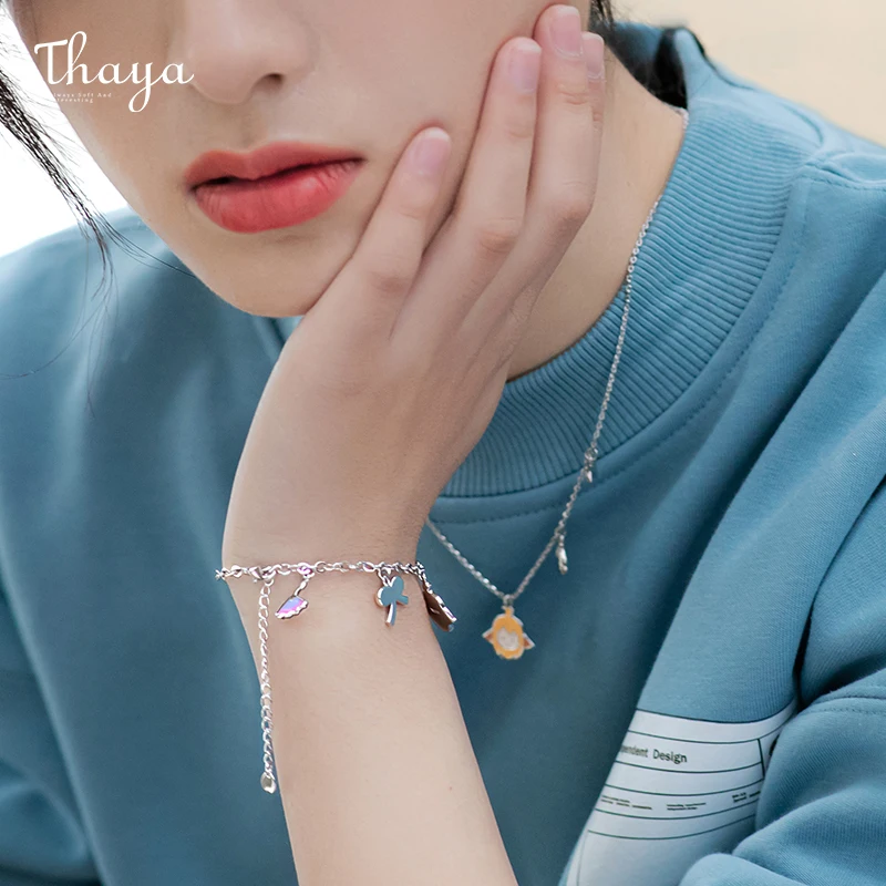 

Thaya Fashion Women Bracelet Thin Pendant Bangle Bracelet Bow Knot Adjustable Beauty Handmade Bracelet For Girl Jewelry Gifts