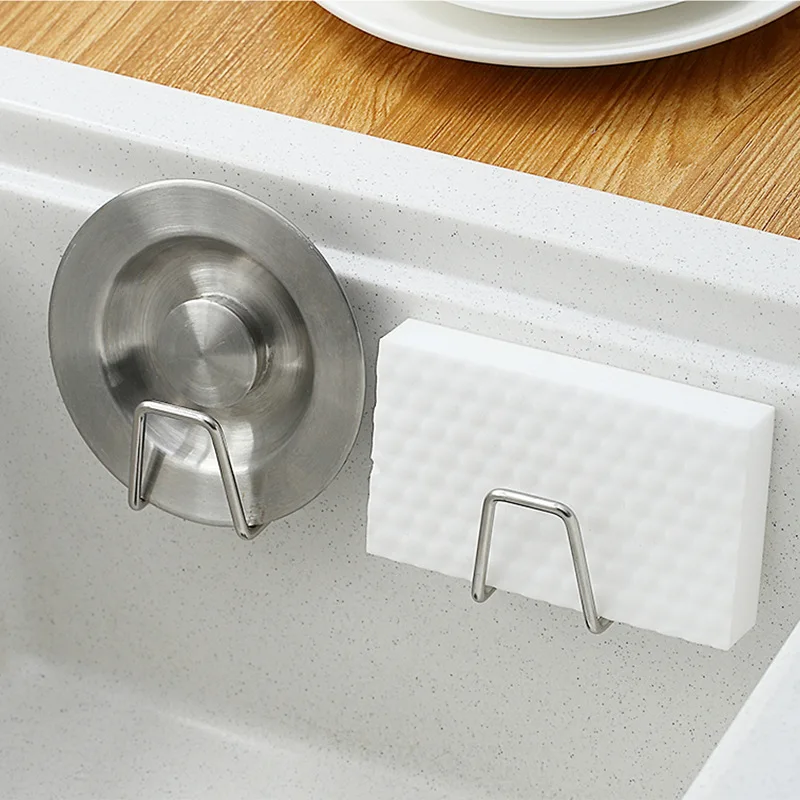 

Kitchen U-shaped Stainless Steel Sponge Holder Metal Sink Cover Cleaning Ball Storage Rack Wall Shelf Bathroom Accessories