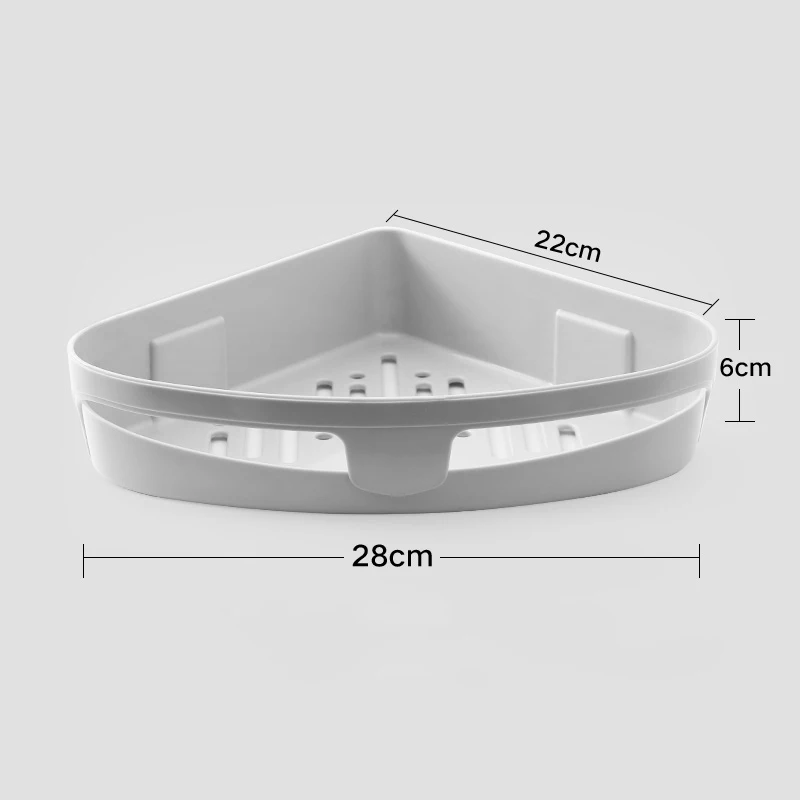 triangle BAISPO Bathroom Seamless Corner Frame Free Punching Plastic Storage Rack Kitchen Bathroom Universal Storage Box Quickly Drain - Цвет: triangle