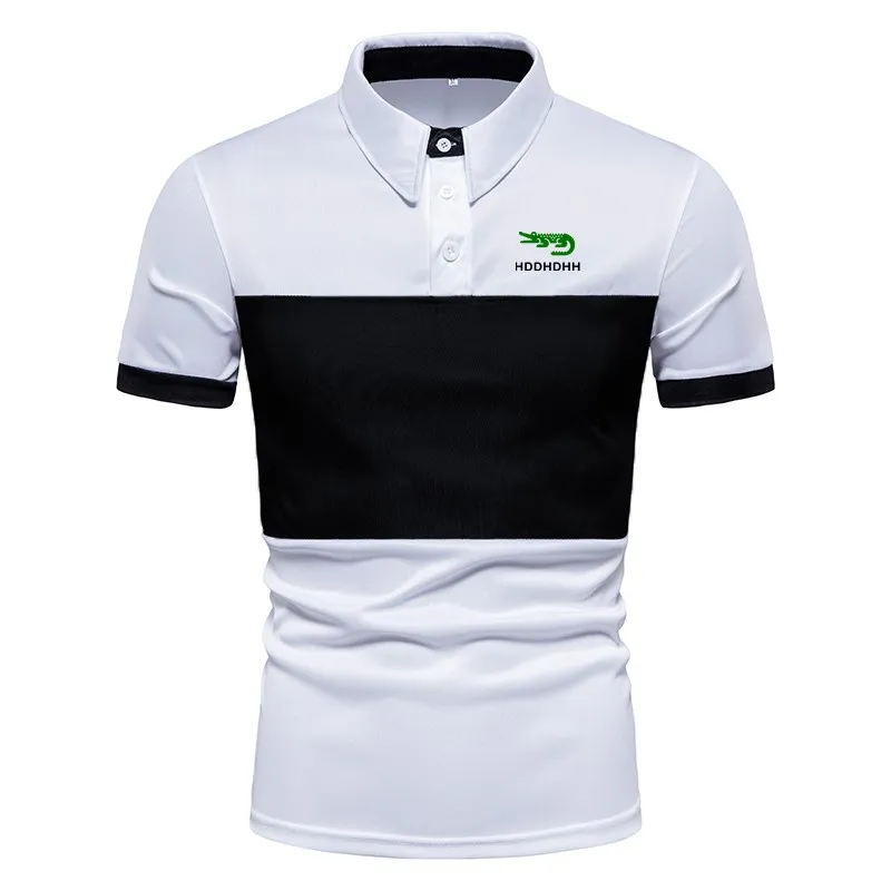 

New Men's Casual Short Sleeve Polo Shirt Fashion Slim Print Polo Shirt