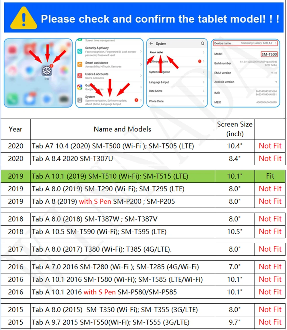 Для Samsung T510 / T515 чехол из зернистой искусственной кожи с подставкой защитный ТПУ