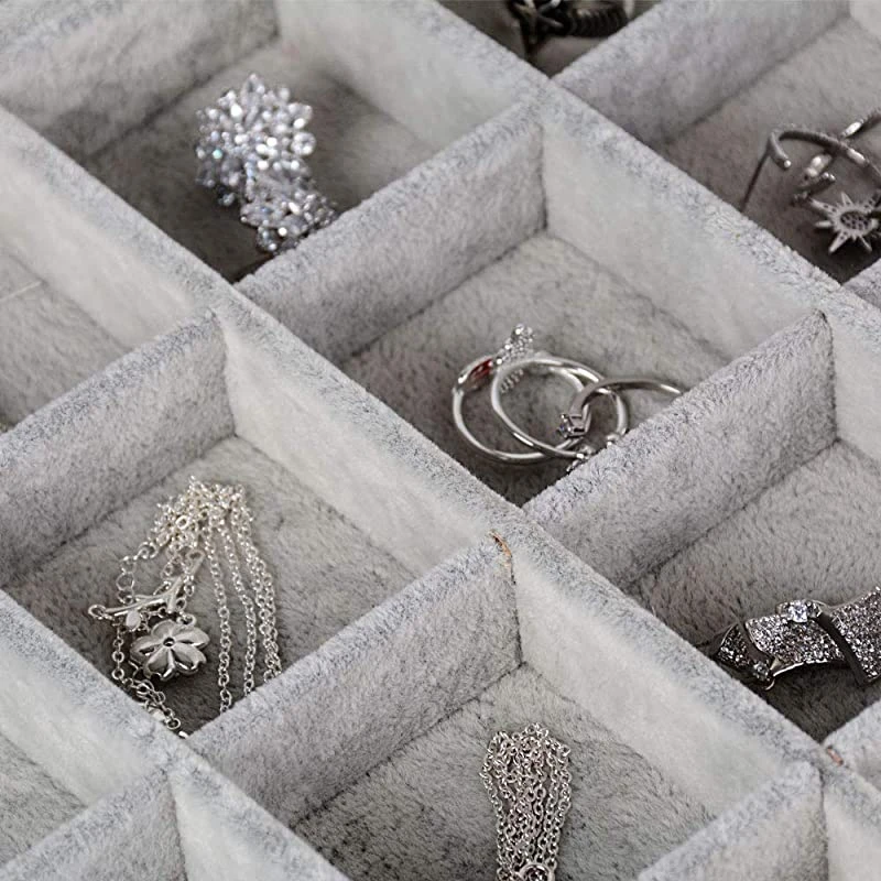 

2 Pieces Jewelry Tray Necklaces Jewelry Box Jewelry Display Bracelets Earring Holder Storage Box