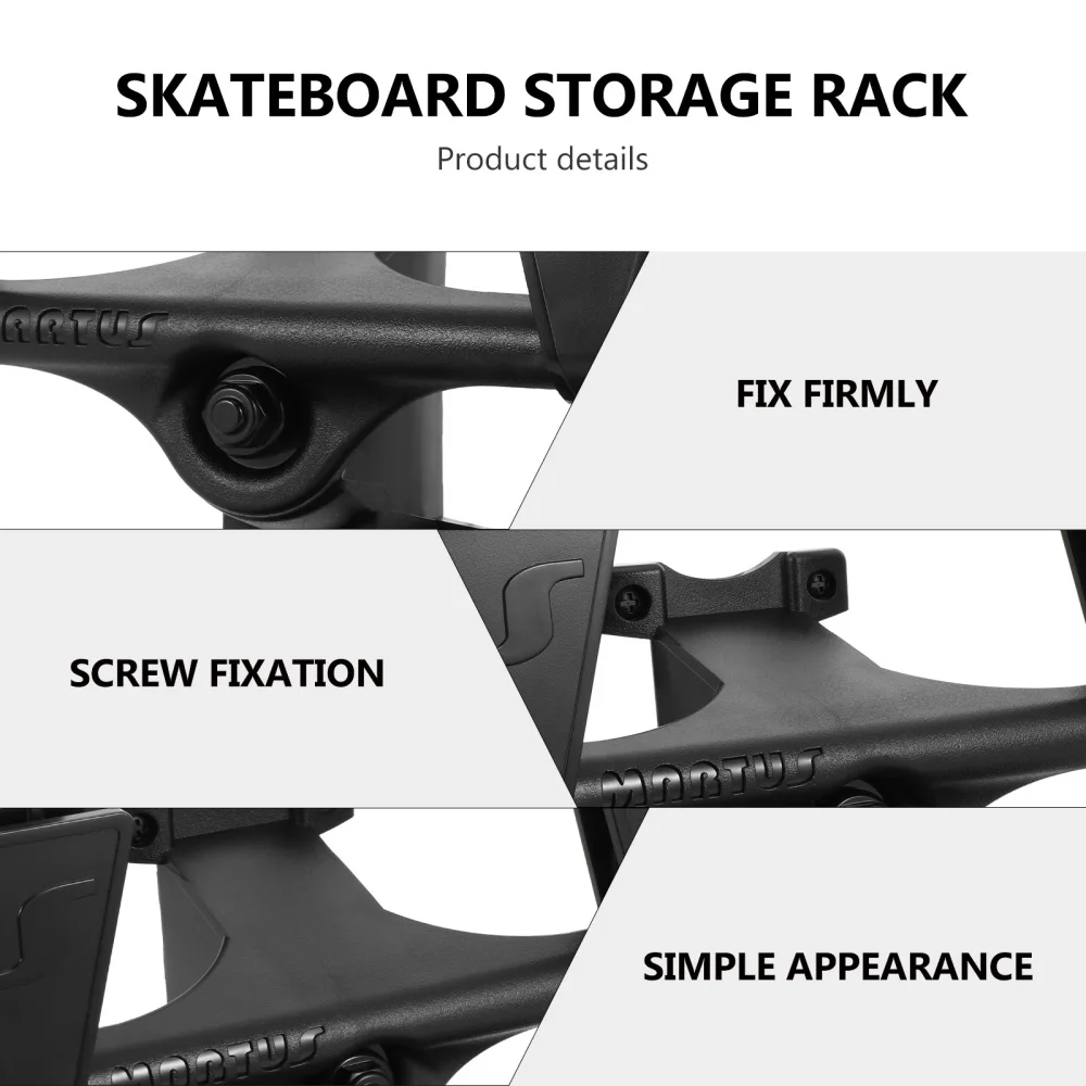 

Skateboard Storage Bracket Skateboard Display Stand Display Holder (Black)