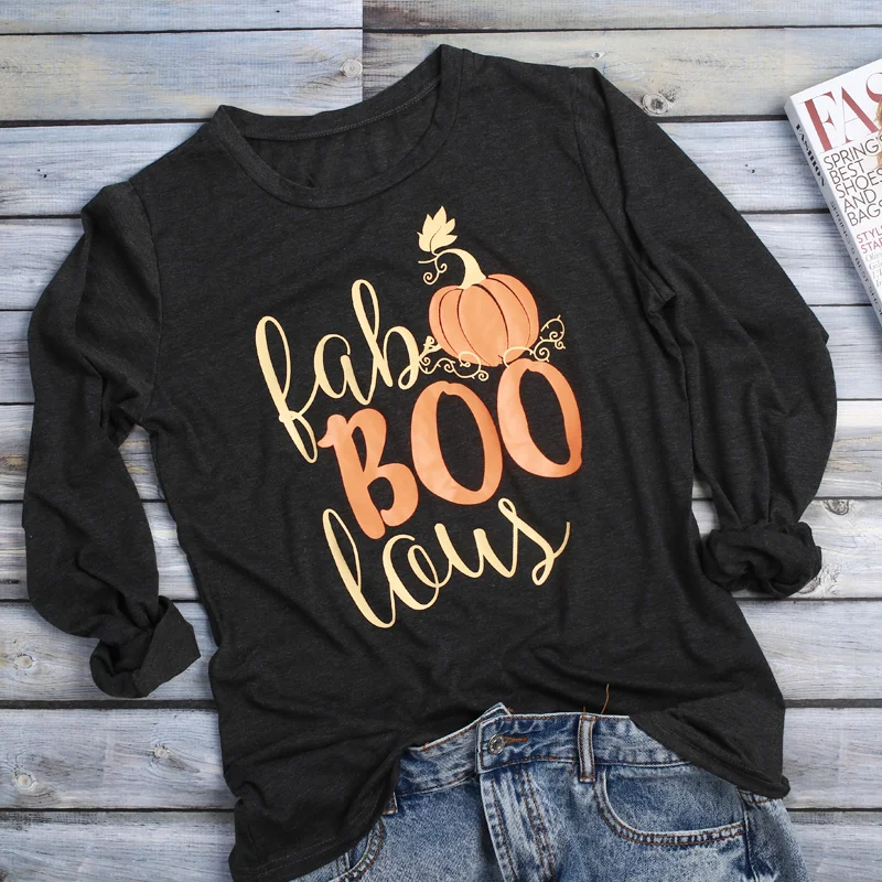 

Hipster Women T-Shirt Camiseta Mujer Long Sleeves Graphic Top Print Cotton Halloween Sleeve Merry Christmas Tops Top Tees