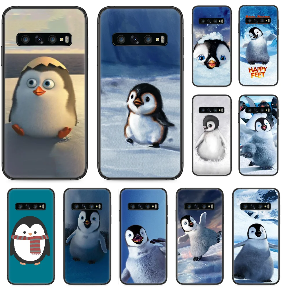 Милый мультяшный чехол для телефона Happy Feet с пингвином Samsung Galaxy S 10 20 3 4 5 6 7 8 9 Plus E Lite