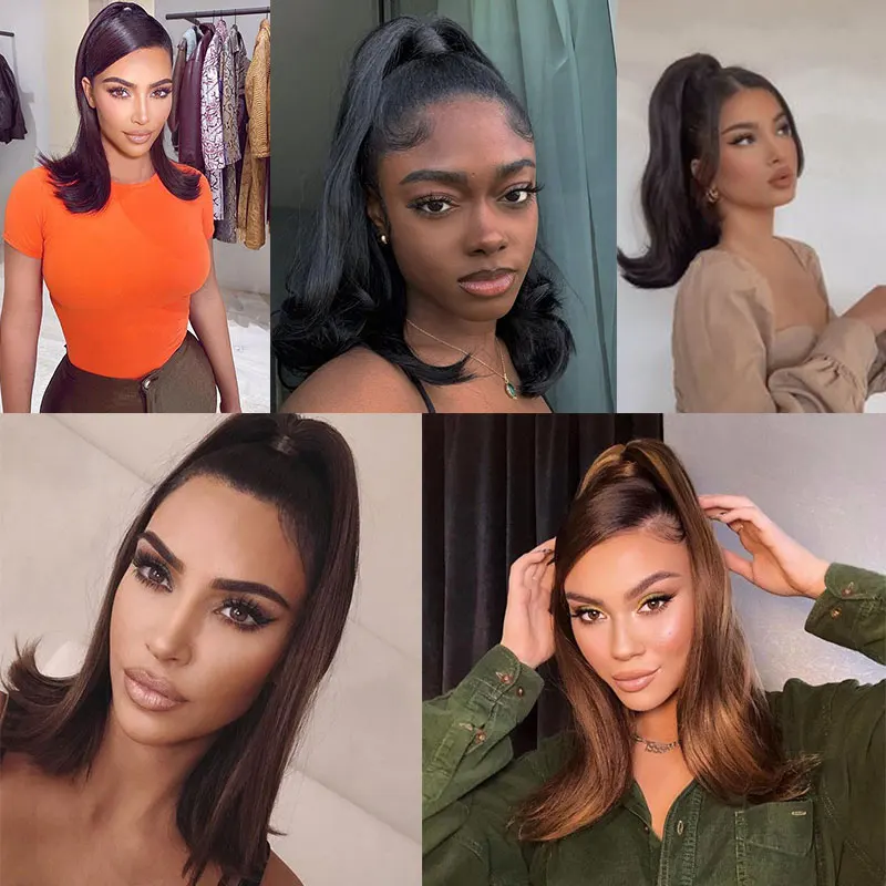 AOOSOO 18-дюймовый парик из синтетических волос с застежкой-липучкой для дам