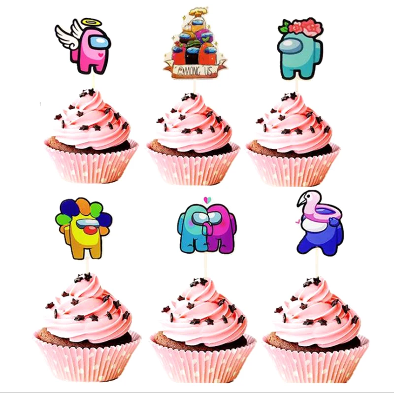 

Game Theme 24pcs/lot Cake Picks Decoration Cupcake Toppers Boys Kids Favors Baby Shower Supplies Happy Birthday Party