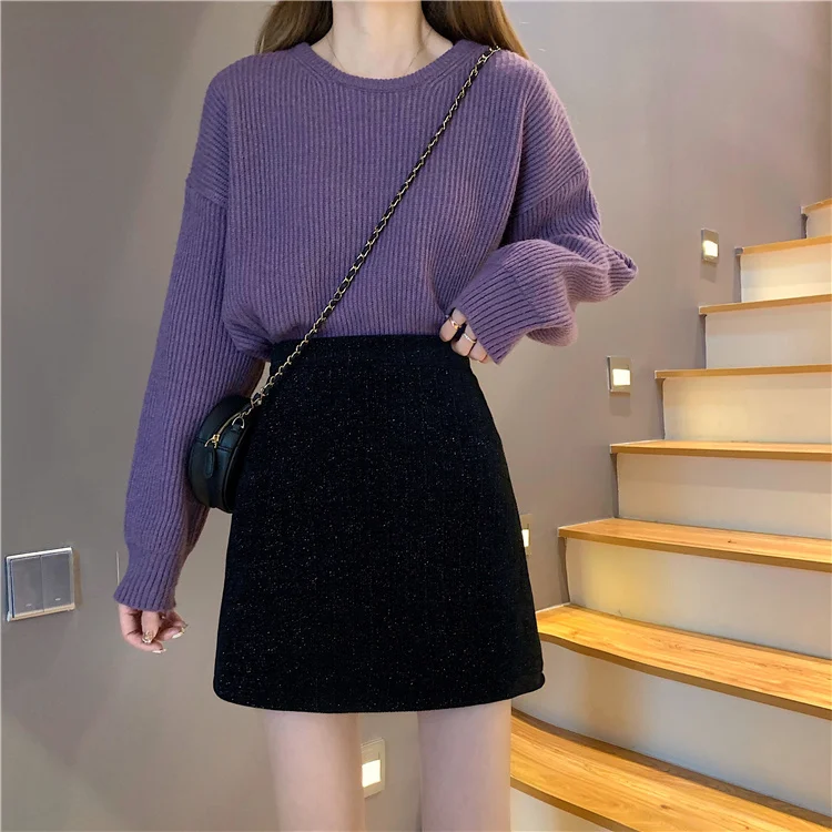 Реальная фотография экономичная невидимая юбка на молнии с высокой талией |