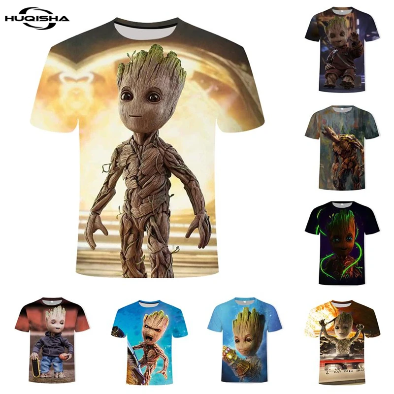 

New 3D Printed Anime Groot Tree Fashion Kids Boy Girl Cute T Shirt Casual Summer Men Women T-Shirt Child Clothes Tops Tees