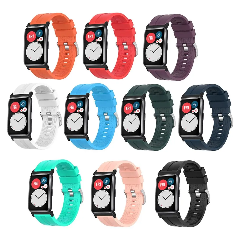 

Replacement Silicone Strap For Huawei Watch FIT Original SmartWatch Band Accessories 2021 Colorful WristBand Bracelet