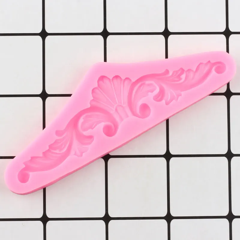 Барокко прокрутки рельефа силиконовые формы свадебный торт кайма для мастики