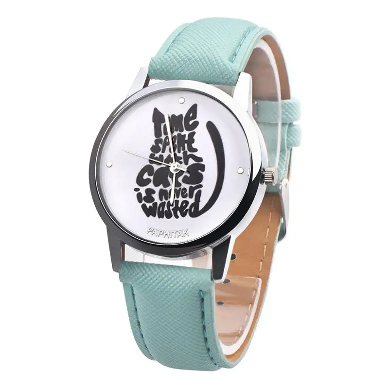 

1Pc Creative Cartoon Kitten Quartz Watch Fashionable Letters Wrist Watch