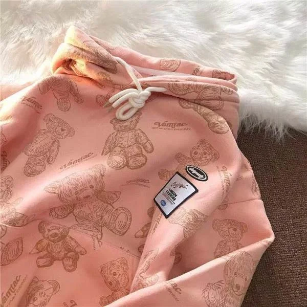 

Tumei Retro Full Printed Hooded Sweater for Women Rac