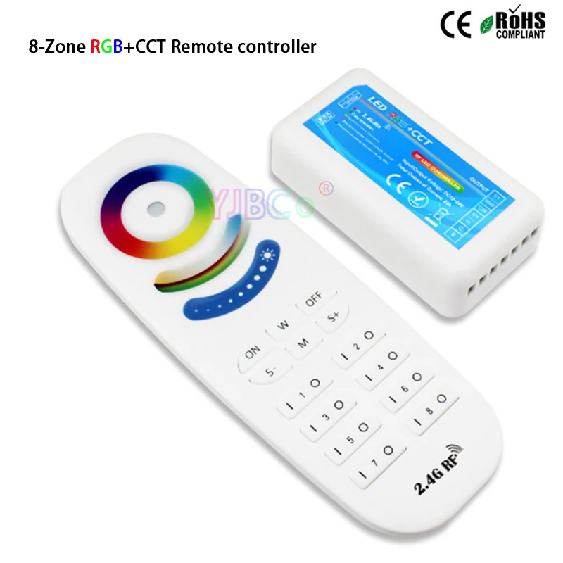 Новинка 2 4G 8 зон RGB + CCT сенсорный контроллер Набор 4A * 5CH DC12V 24V светодиодная