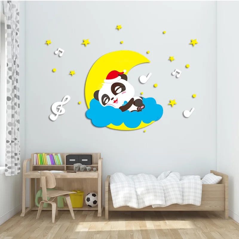 Мультяшные 3D наклейки WS98 с медведем хорошей ночи на стену для детской комнаты